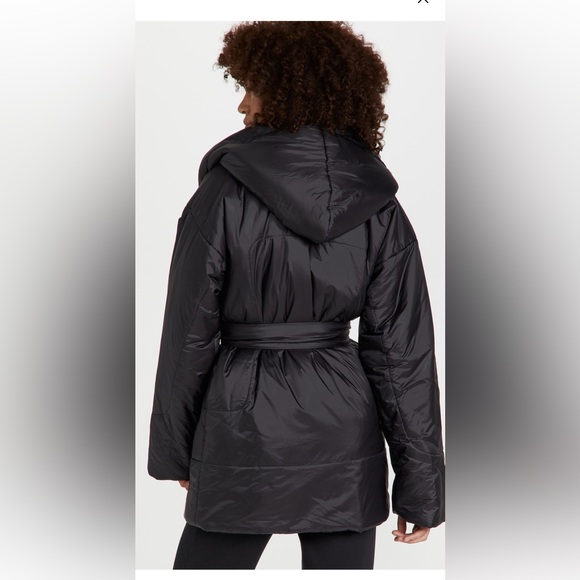 NORMA KAMALI HOODED SLEEPING BAG CAR COAT IN BLACK SIZE M/L - Picture 4 of 4